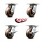 Service Caster 5 Inch High Temp Phenolic Swivel Caster Set with Roller Bearings 2 Brakes SCC SCC-35S520-PHRHT-2-SLB-2 - alternate 5